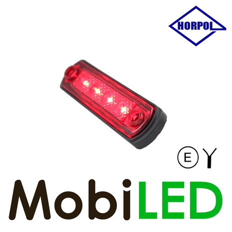 HORPOL Contour lighting Red flat mounting 12-24 volts E-mark