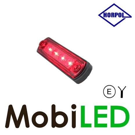 HORPOL Contour lighting Red flat mounting 12-24 volts E-mark