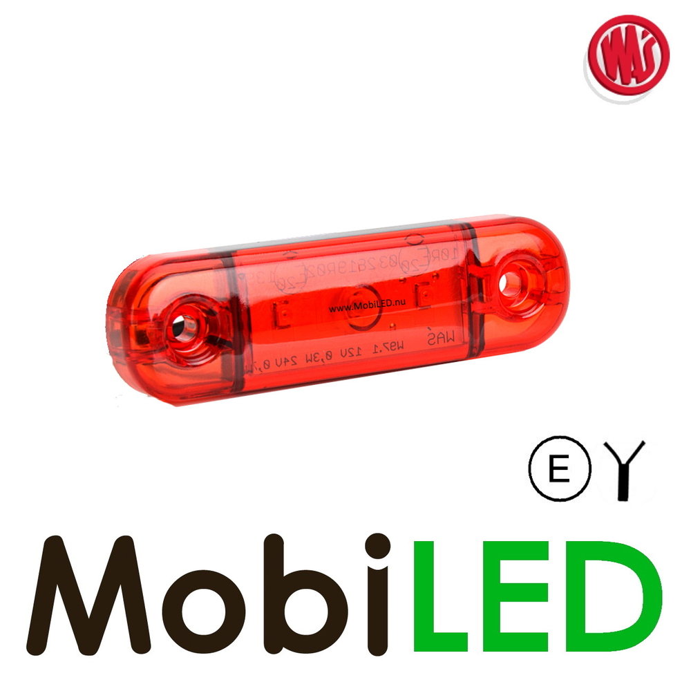 WAS WAS Marking Slim line Red E-mark 12-24 volts