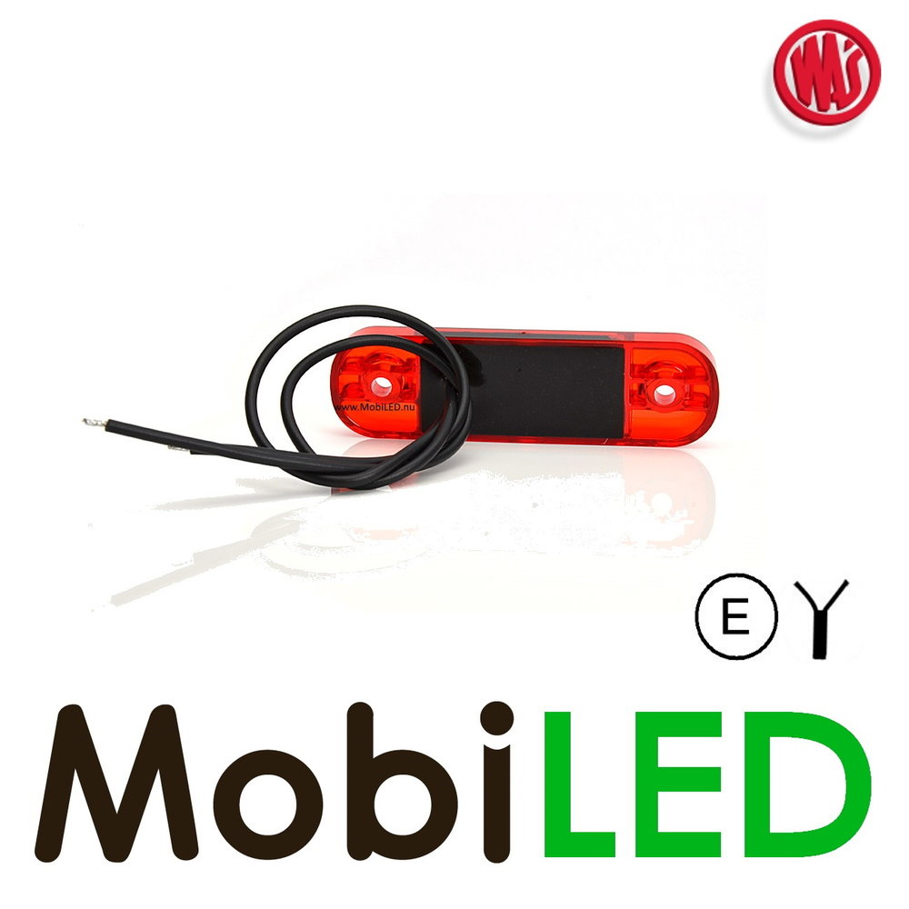 WAS WAS Markering Slim line Rood E-keur 12-24 volt WAS WAS Markering Slim line Rood E-keur 12-24 volt