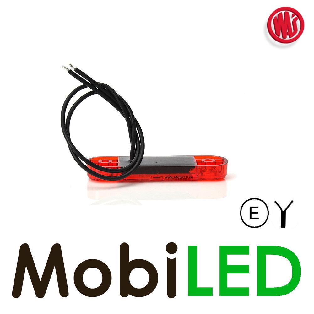 WAS WAS Markering Slim line Rood E-keur 12-24 volt WAS WAS Markering Slim line Rood E-keur 12-24 volt