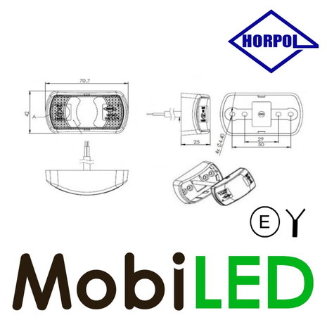 HORPOL Marker light Amber small model E-mark HORPOL Marker light Amber small model E-mark