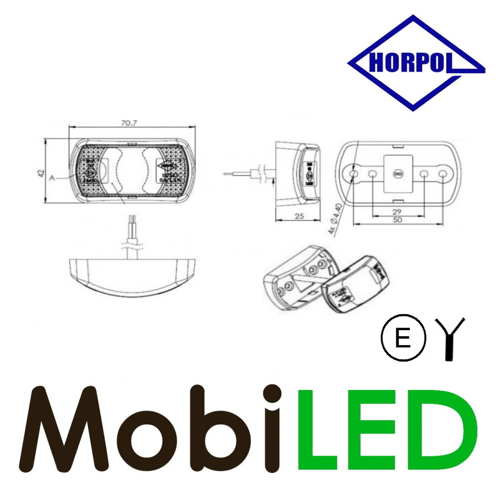 HORPOL Horpol Marker light red small model E-mark