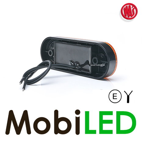 WAS WAS Zijmarkering 1x streep ronde hoeken amber NEON look E-keur