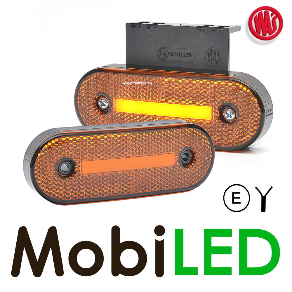 WAS WAS Side marking 1x stripe rounded corners amber NEON look E-mark
