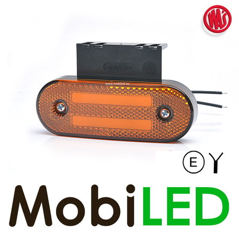 WAS WAS Side marking 2x stripe rounded corners  amber NEON look E-mark