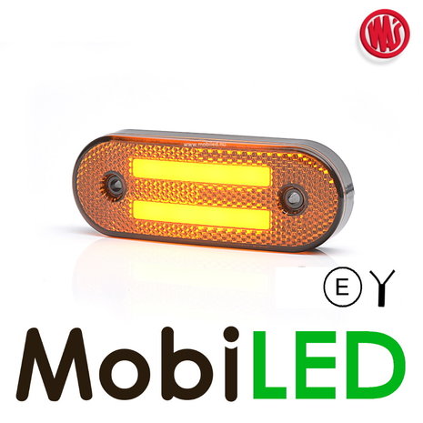 WAS WAS Side marking 2x stripe rounded corners  amber NEON look E-mark