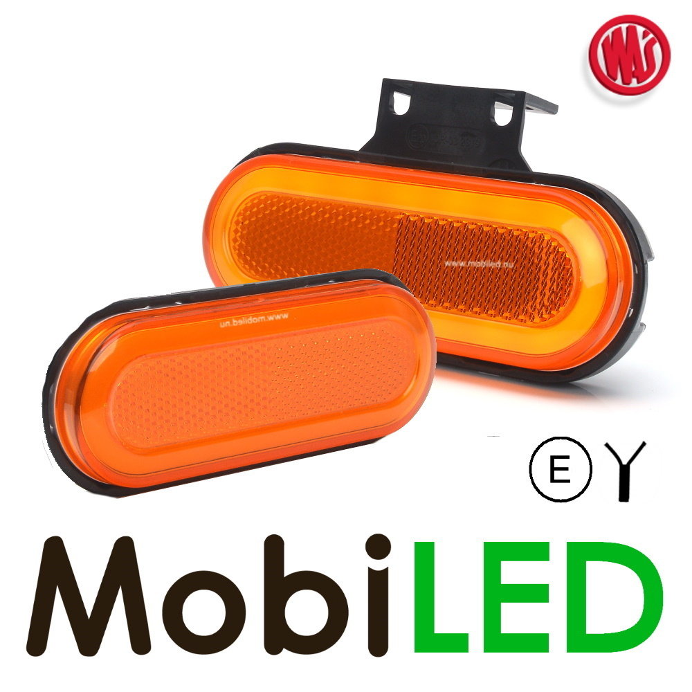 WAS WAS Side marking edge round corners amber NEON look E-mark WAS WAS Side marking edge round corners amber NEON look E-mark