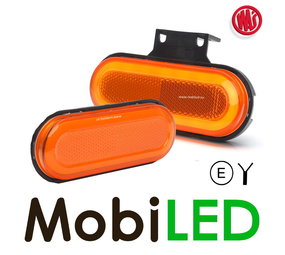 WAS Zijmarkering rand ronde hoeken amber NEON look WAS Zijmarkering rand ronde hoeken amber NEON look