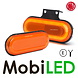 WAS WAS Zijmarkering rand amber ronde hoeken NEON look E-keur