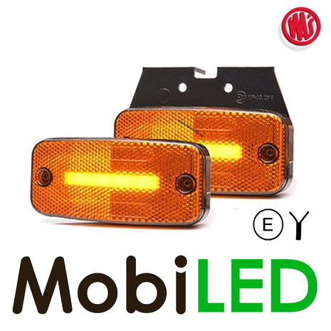 WAS WAS Side marking 1x stripe amber rectangular NEON look E-mark