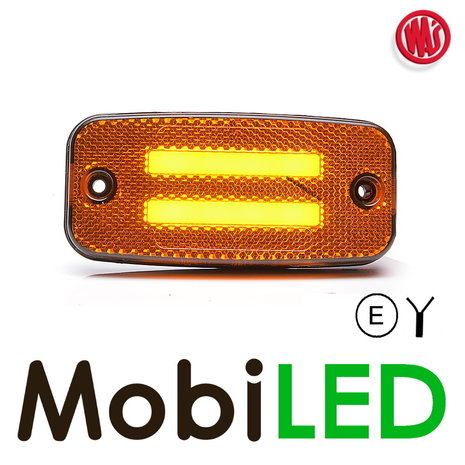 WAS WAS Side marking 2x stripe rectangular amber NEON look E-mark