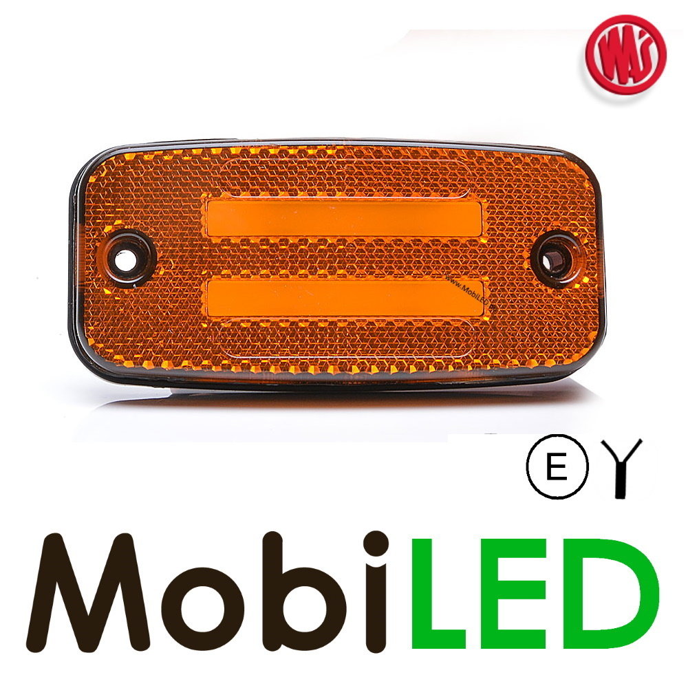 WAS WAS Side marking 2x stripe rectangular amber NEON look E-mark