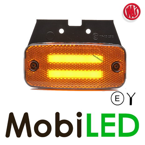 WAS WAS Side marking 2x stripe rectangular amber NEON look E-mark