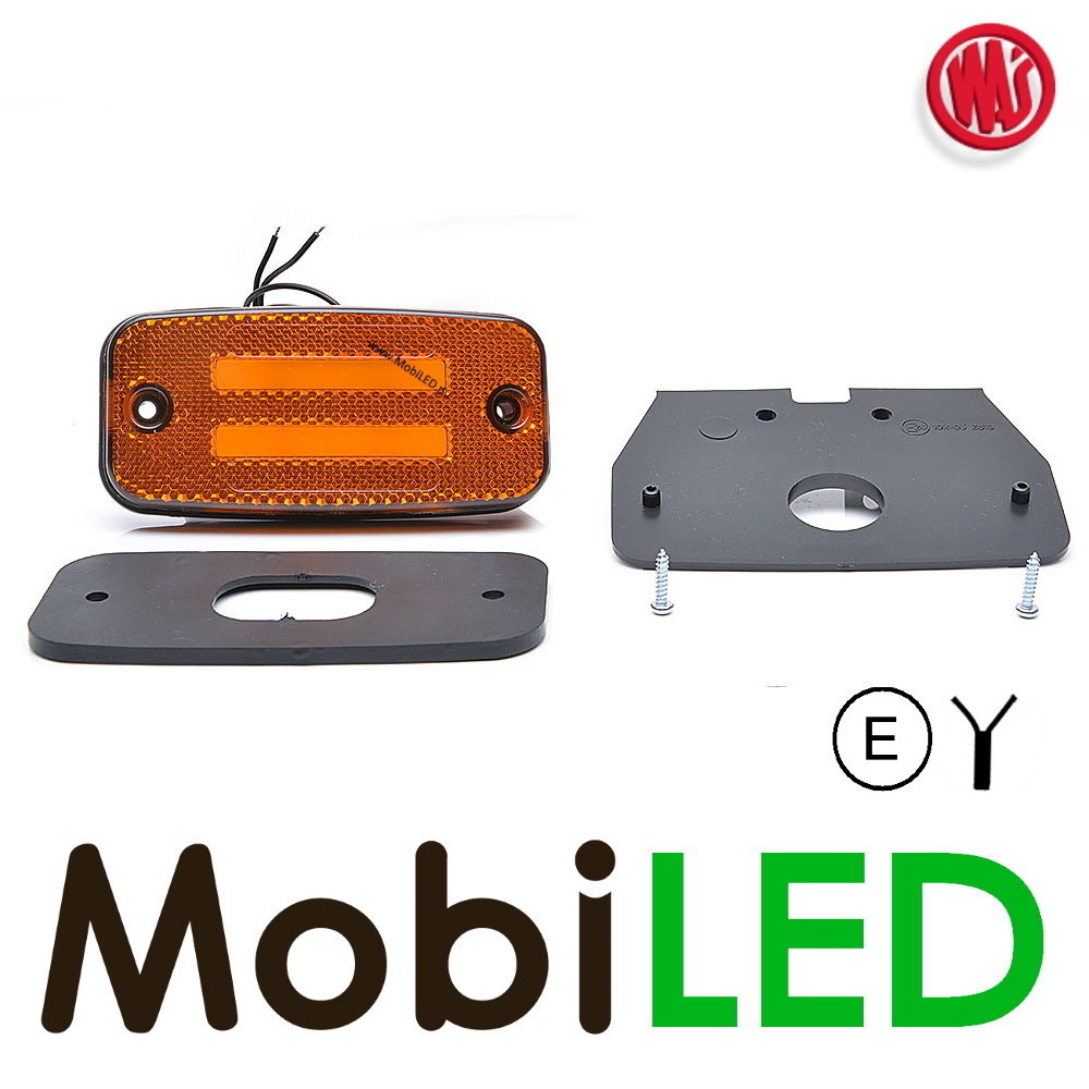 WAS WAS Side marking 2x stripe rectangular amber NEON look E-mark