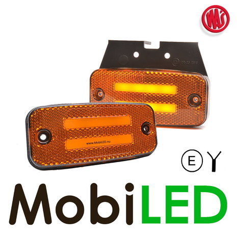 WAS WAS Side marking 2x stripe rectangular amber NEON look E-mark
