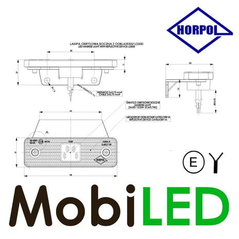 HORPOL Marquage latéral LED bloc E-mark petit version HORPOL Marquage latéral LED bloc E-mark petit version