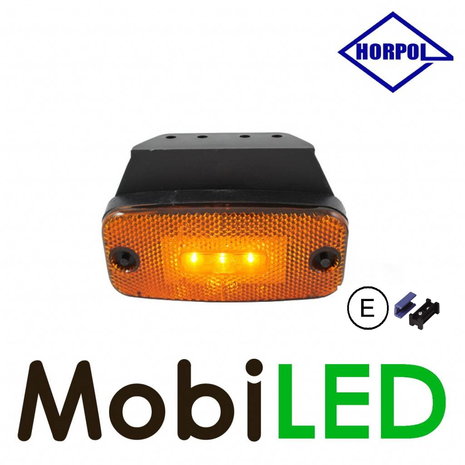 HORPOL Marker light with reflector Amber + 1.5m cable 12-24 volts