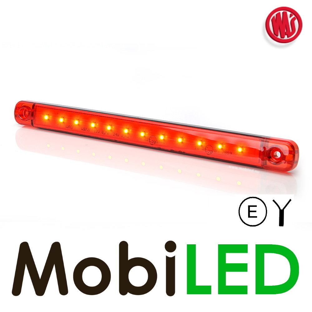 WAS Positielicht achter lang rood 12/24 volt E-keur WAS Positielicht achter lang rood 12/24 volt E-keur