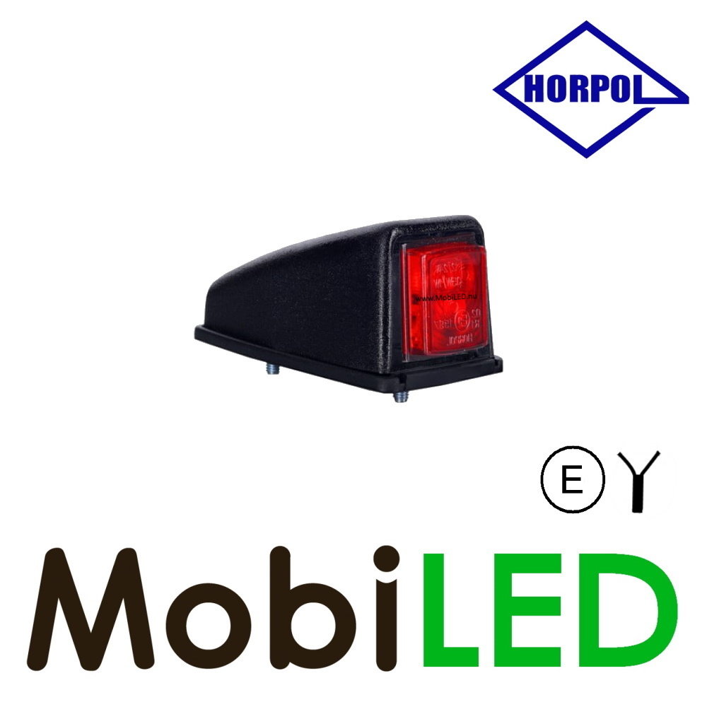 HORPOL Top lamp Red square 12-24 volts E-mark