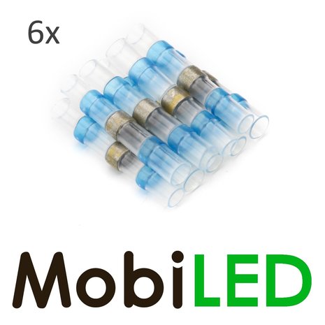 6x Cable connector with tin and shrink tubing 1.5-2.5 mm²