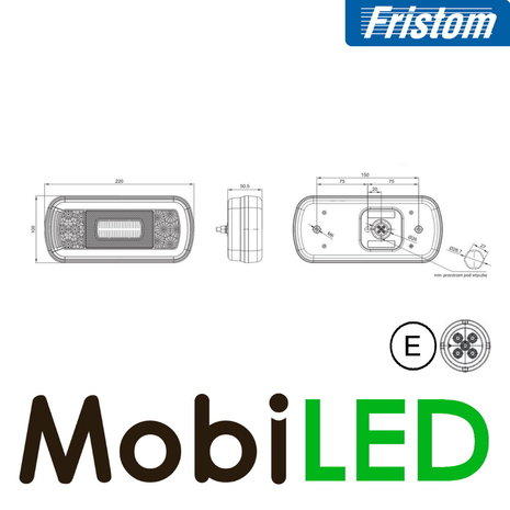 Fristom Feu arriére Néon 4 fonctions (feu de recul) baïonnette avec éclairage de plaque