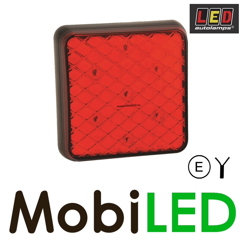 LED autolamps Achterlicht Remlicht vierkant 12-24 volt E-keur