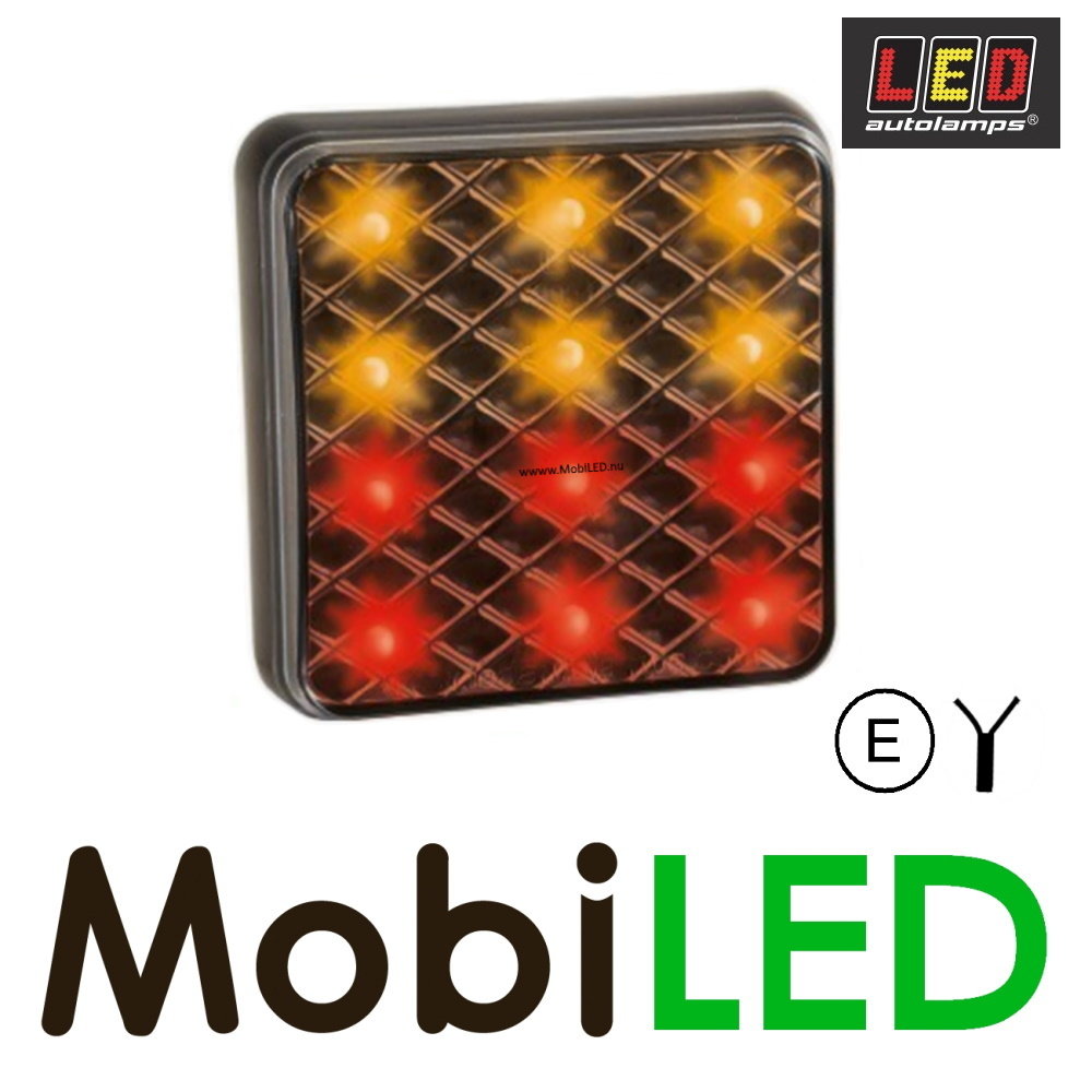 LED autolamps Achterlicht Remlicht Knipperlicht Vierkant 12-24 volt E-keur