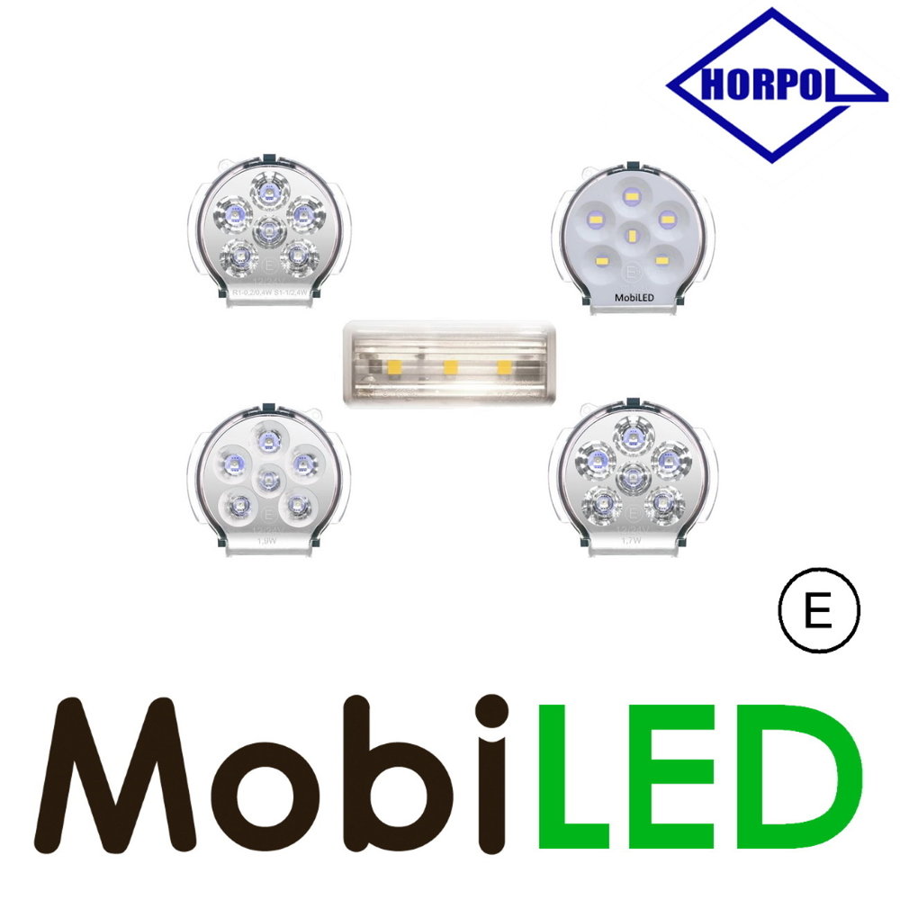 HORPOL Rear light left 4 functions + license plate light and 5-Pins connector - E-mark