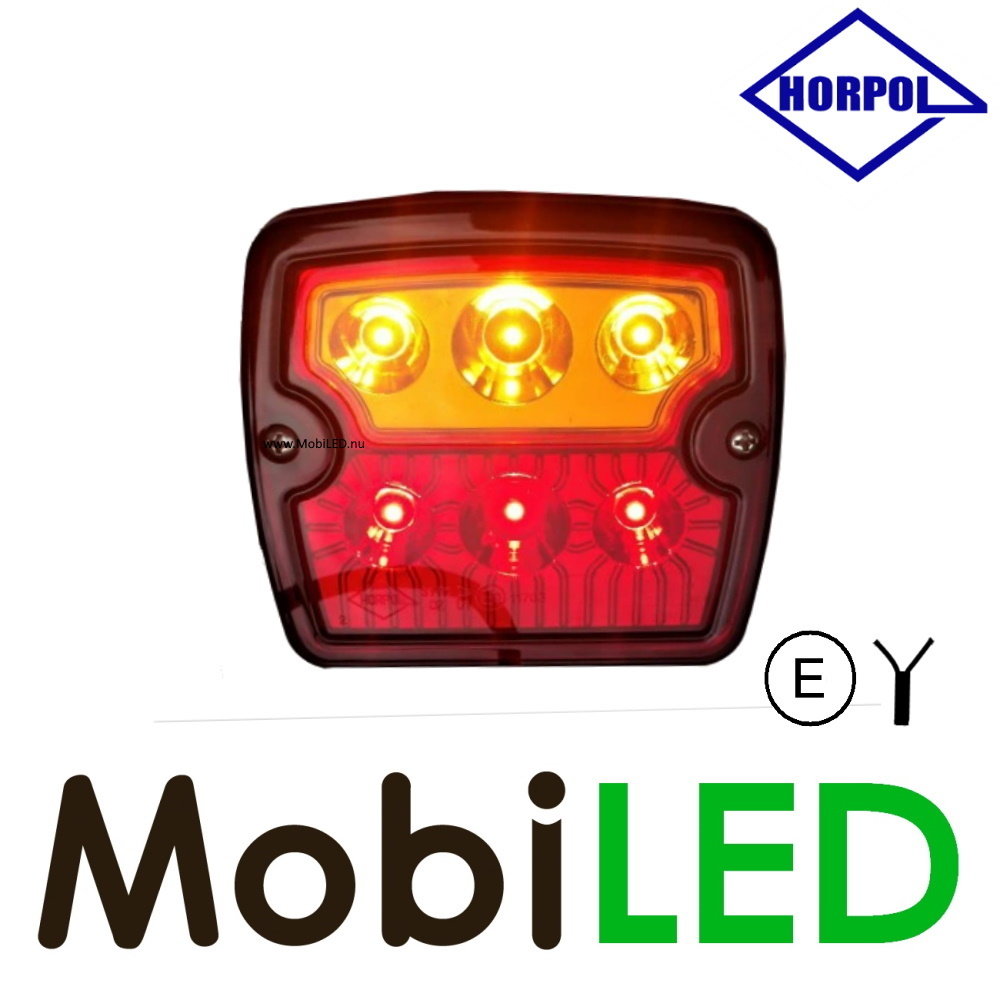 HORPOL Horpol square rear light thin 3 functions E-mark HORPOL Horpol square rear light thin 3 functions E-mark