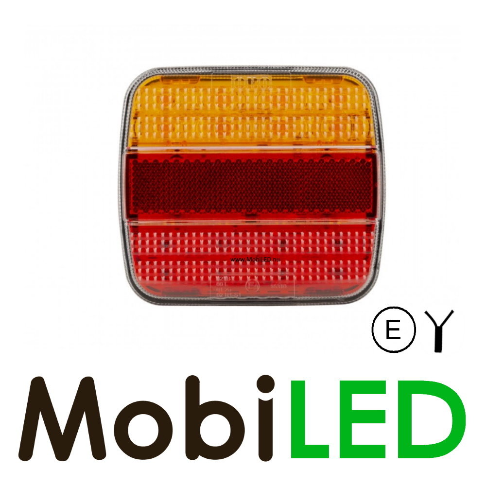 Feu arrière classique 12-24 volts 3 fonctions E-marque