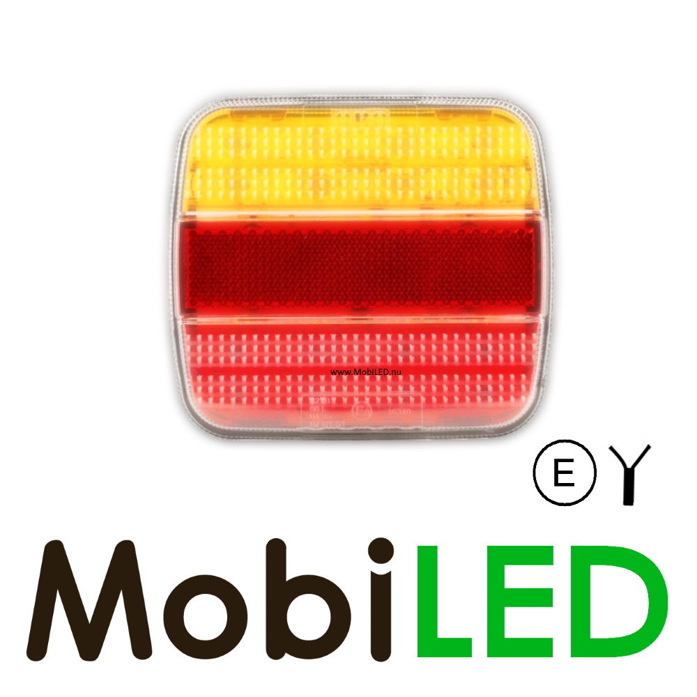 Feu arrière classique 12-24 volts 3 fonctions E-marque