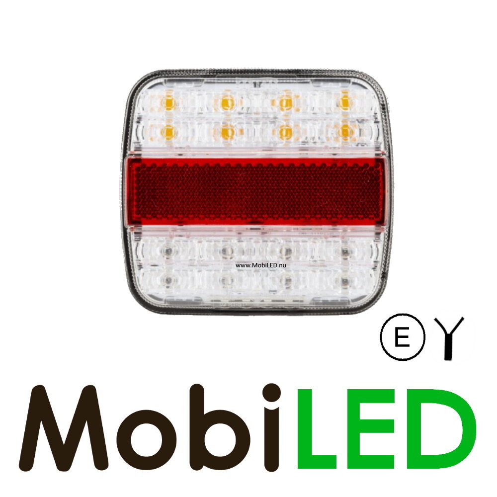 Feu arrière blanc 12-24 volts 3 fonctions E-marque Feu arrière blanc 12-24 volts 3 fonctions E-marque