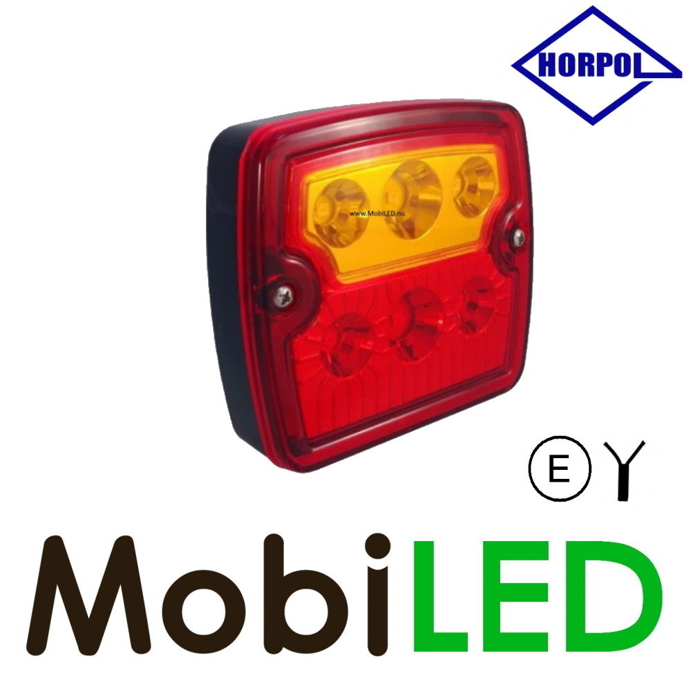 HORPOL Horpol square rear light thin 3 functions E-mark HORPOL Horpol square rear light thin 3 functions E-mark