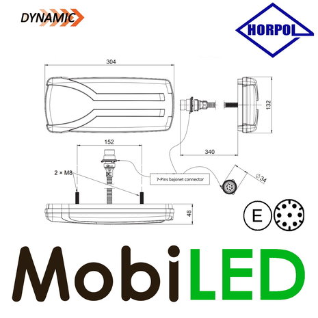 HORPOL Dynamic rear light Carmen Red Bayonet Right