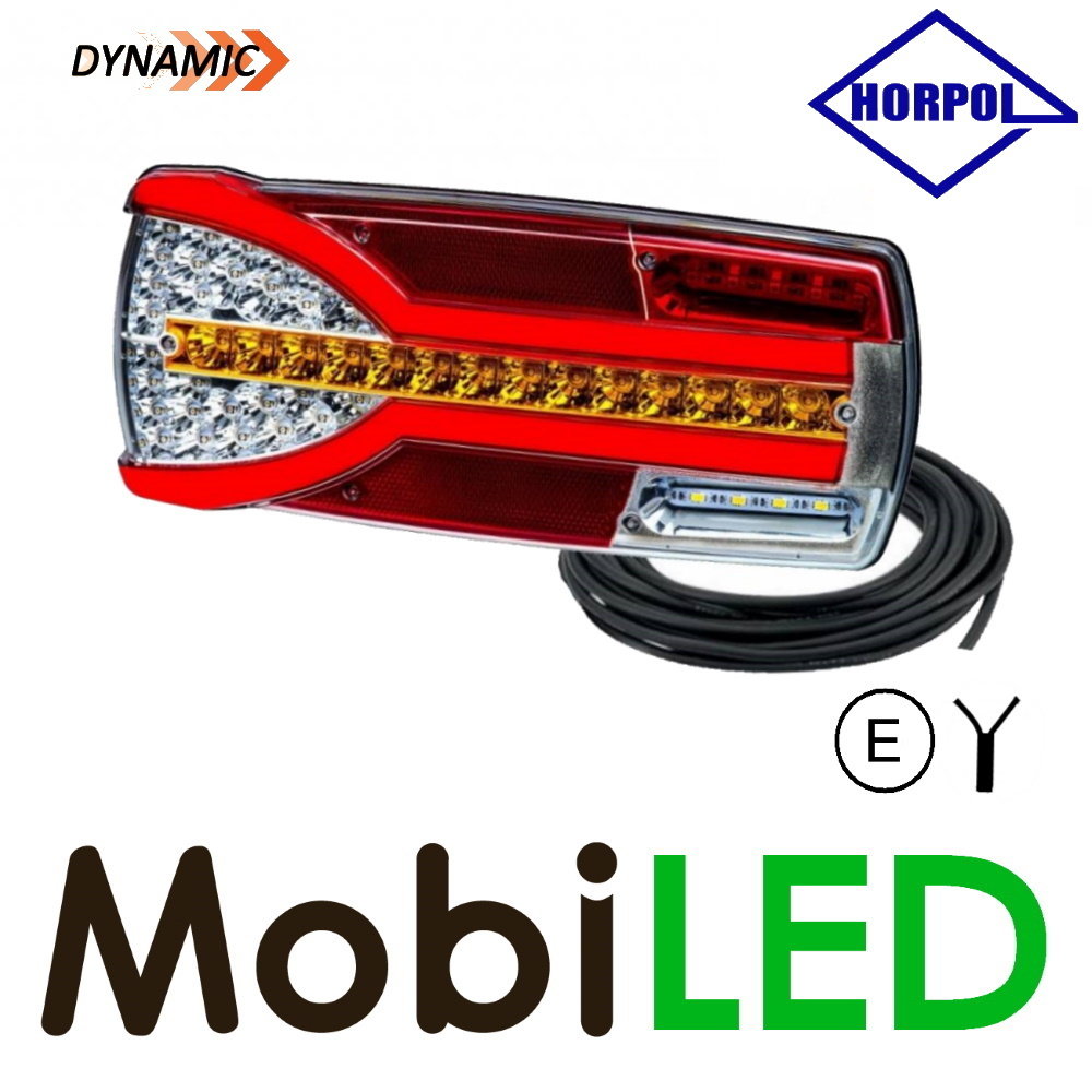 HORPOL Dynamic rear light Carmen Clear Left 2m cable E-mark 7 functions