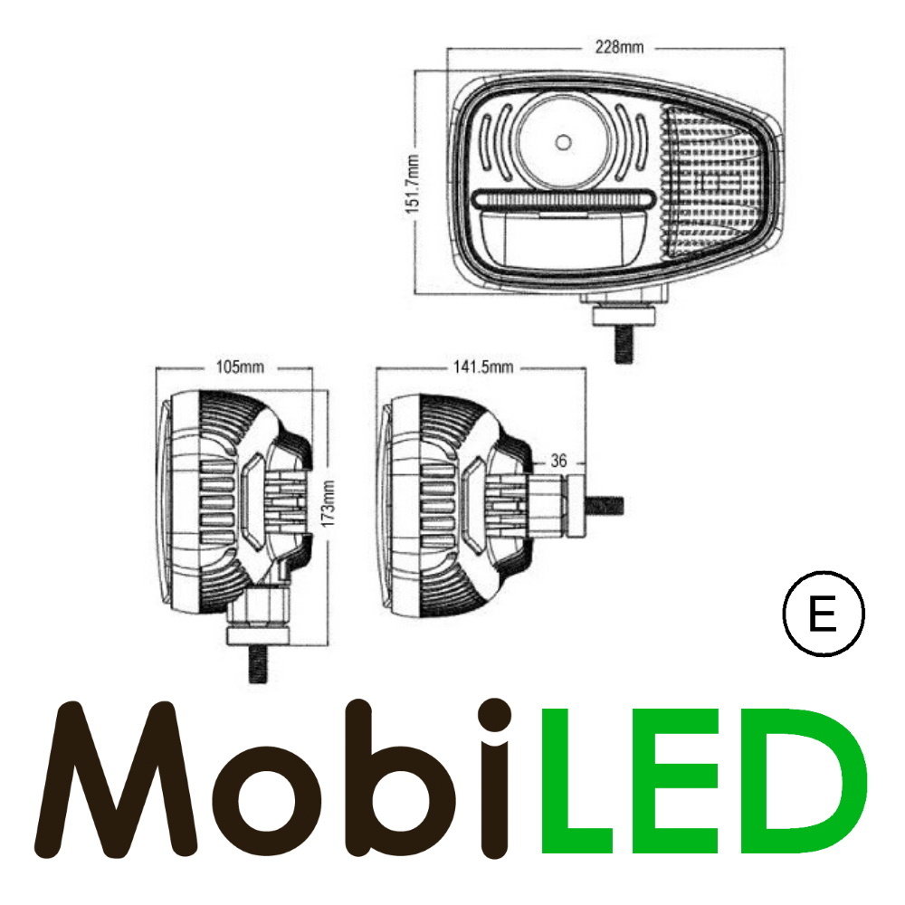 Koplamp met DRL en richtingsaanwijzer rechts E-Keur