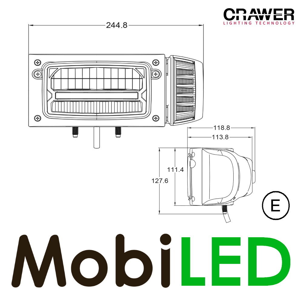 Crawer Headlight with positionslight and turn signal right E-mark
