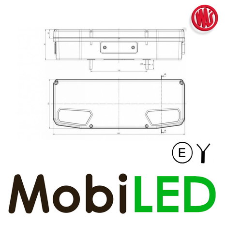 WAS WAS NEON look rear light hexagon 5 functions - Left - E-mark - 12/24 volts WAS WAS NEON look rear light hexagon 5 functions - Left - E-mark - 12/24 volts