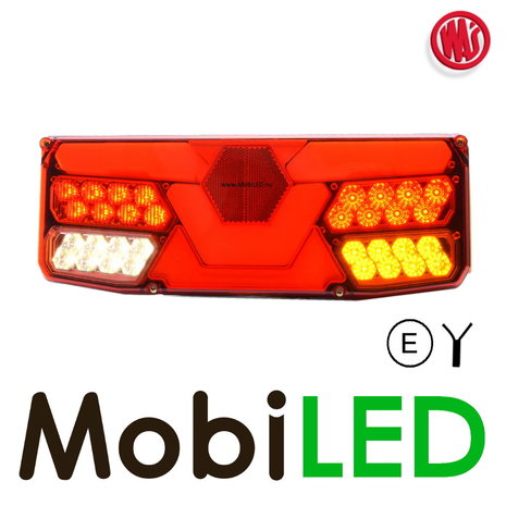 WAS WAS NEON look achterlicht hexagon 5 functies - Rechts- E-keur - 12/24 volt