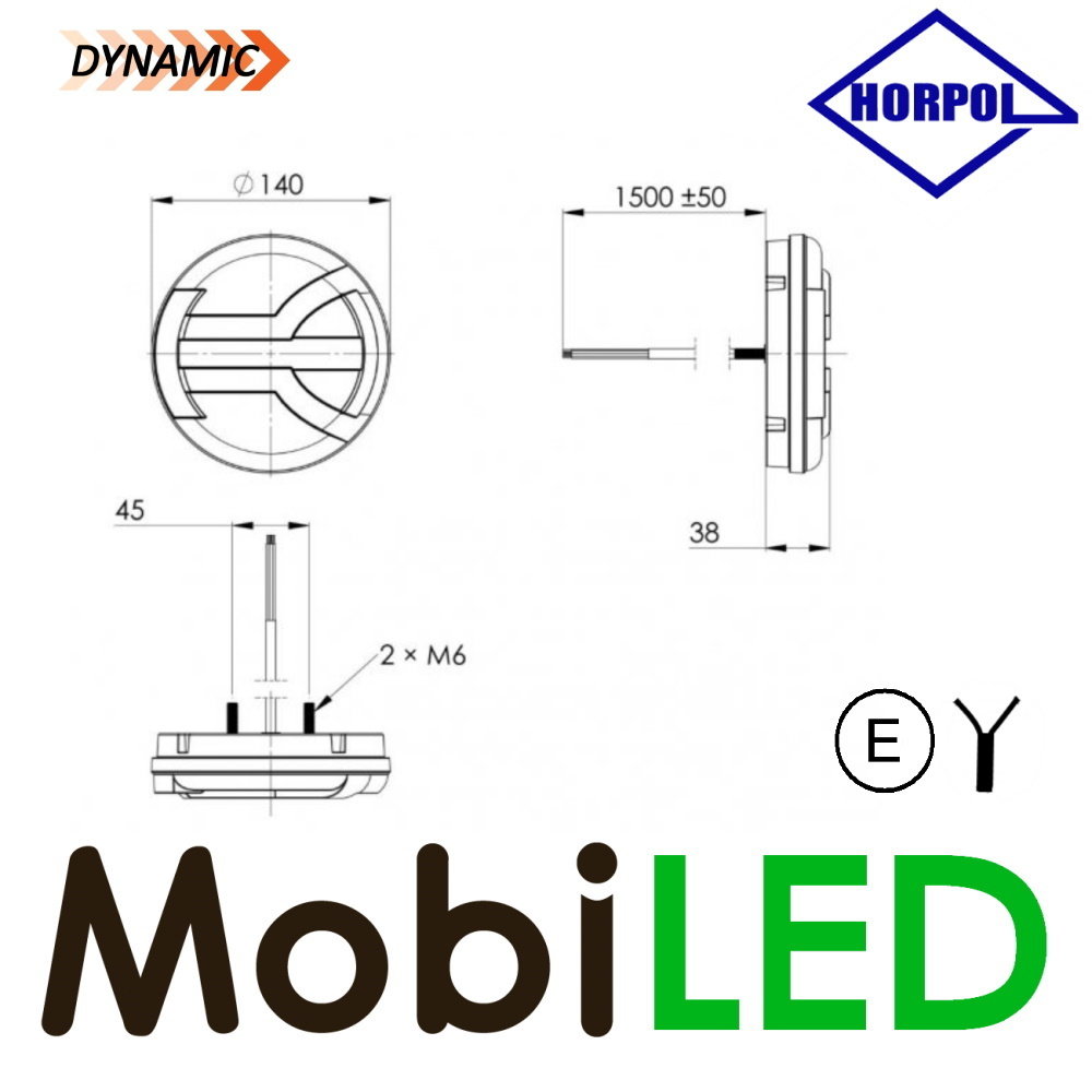 HORPOL NEON dynamic rear light round 4 functions E-mark HORPOL NEON dynamic rear light round 4 functions E-mark
