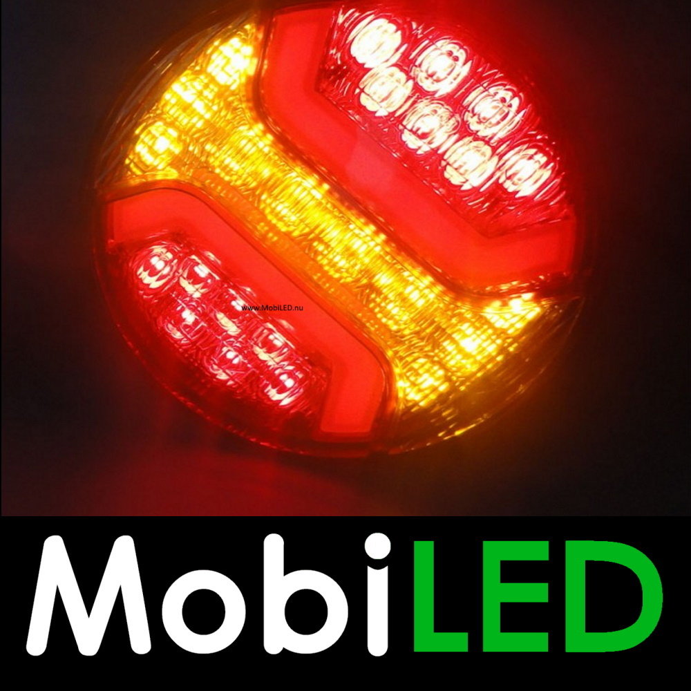 Neon look rond achterlicht 3 functies E-keur