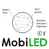 Neon look rond achterlicht 3 functies E-keur Neon look rond achterlicht 3 functies E-keur