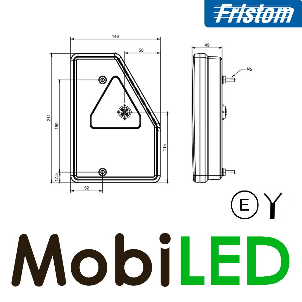 Fristom Achterlicht 5 functies links reflector kabel E-keur Fristom Achterlicht 5 functies links reflector kabel E-keur
