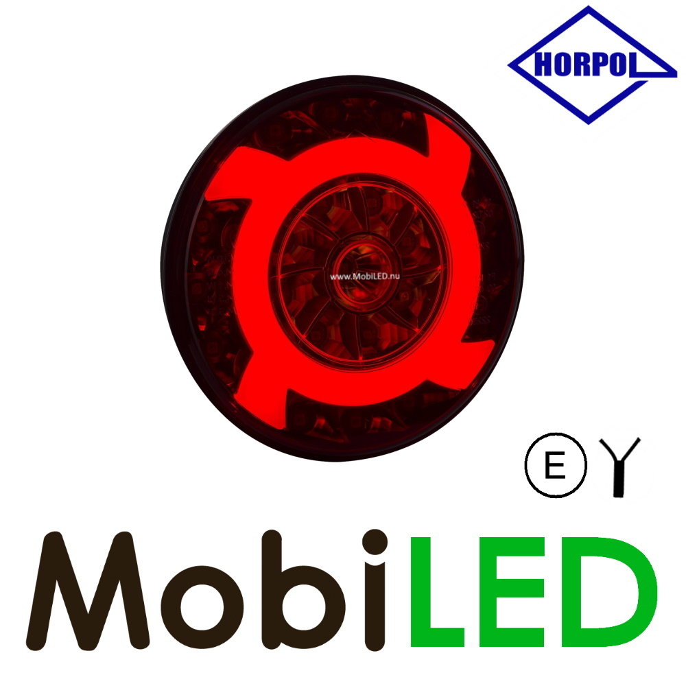 HORPOL NEON look rear light round 3 functions E-mark HORPOL NEON look rear light round 3 functions E-mark