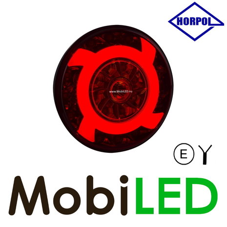 HORPOL NEON look rear light round 3 functions E-mark HORPOL NEON look rear light round 3 functions E-mark