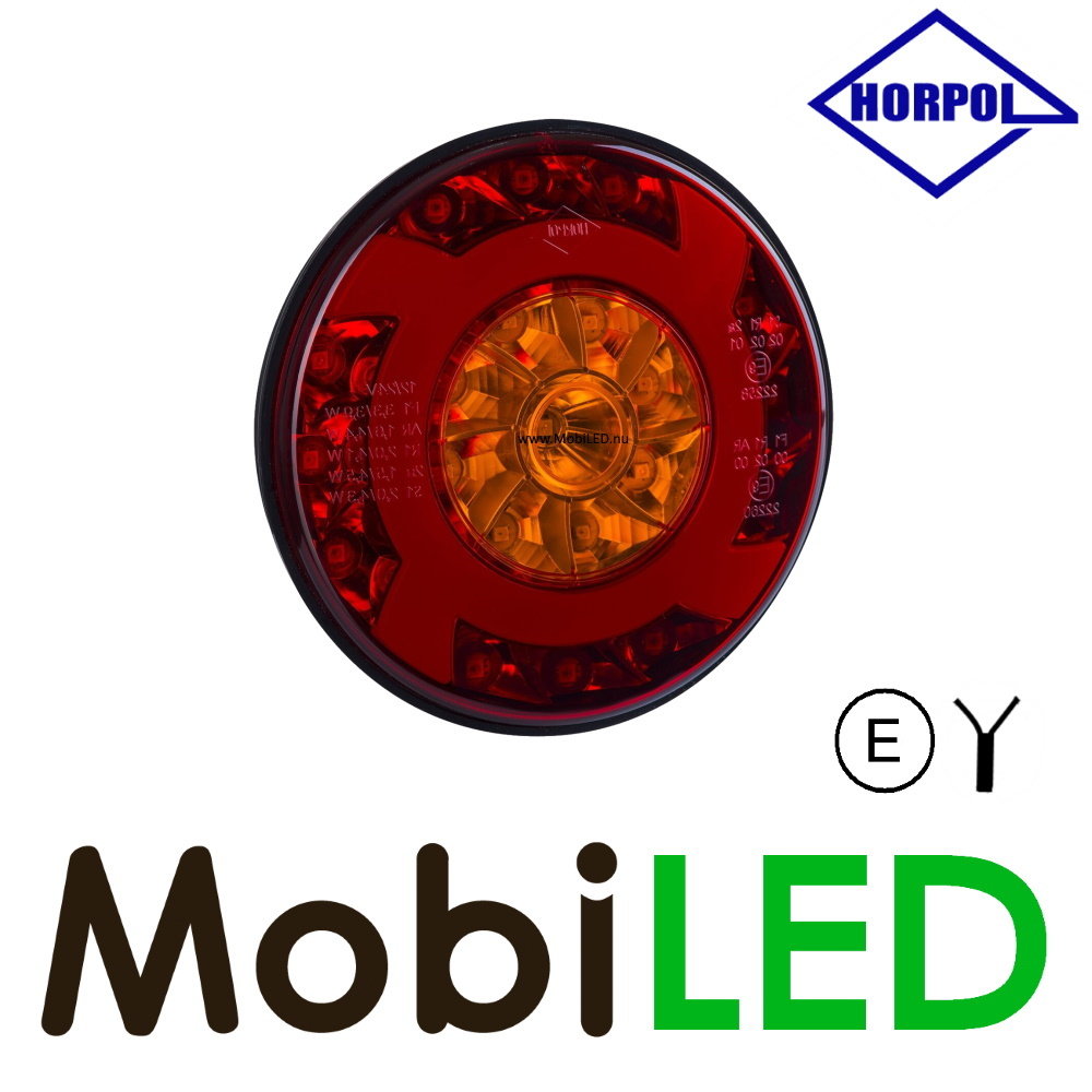 HORPOL Look NÉON Feu arrière rond 3 fonctions E-marque