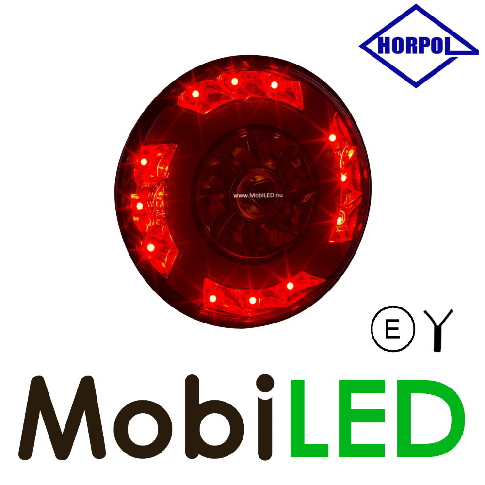HORPOL NEON look rear light round 3 functions E-mark HORPOL NEON look rear light round 3 functions E-mark