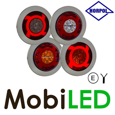 HORPOL Set 4 ronde neon achterlichten 5 functies HORPOL Set 4 ronde neon achterlichten 5 functies