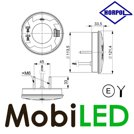 HORPOL Set 6 achterlichten 5 functies rond NEON look HORPOL Set 6 achterlichten 5 functies rond NEON look